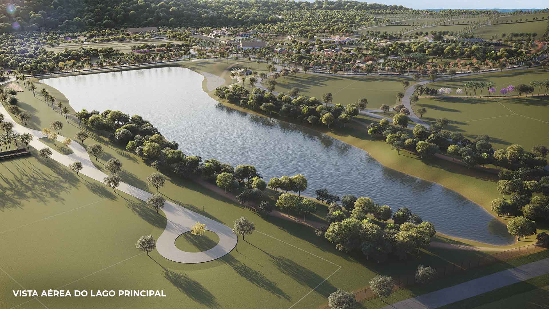 Quinta da Primavera, imagem aérea do lago principal